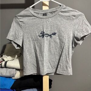 SHEIN Juniors Heather Gray crop top Tee